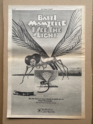 BATTI MAMZELLE I SEE THE LIGHT POSTER SIZED original music press advert  from 19