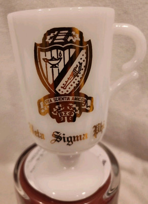 Vintage Beta Sigma Phi Sorority Milk Glass Mug coffee tea