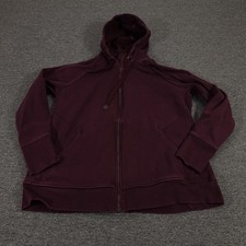 Athleta Hoodie Womens 1X Purple Full Zip Fleece High Neck Thumbholes Pockets