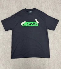 LGND Supply Co Black Green Logo Print Short Sleeve T Shirt Mens Size XL