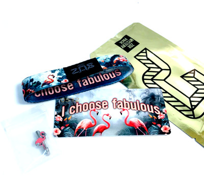ZOX *I CHOOSE FABULOUS* Silver Single Small Goldie band w/Card & CHARM