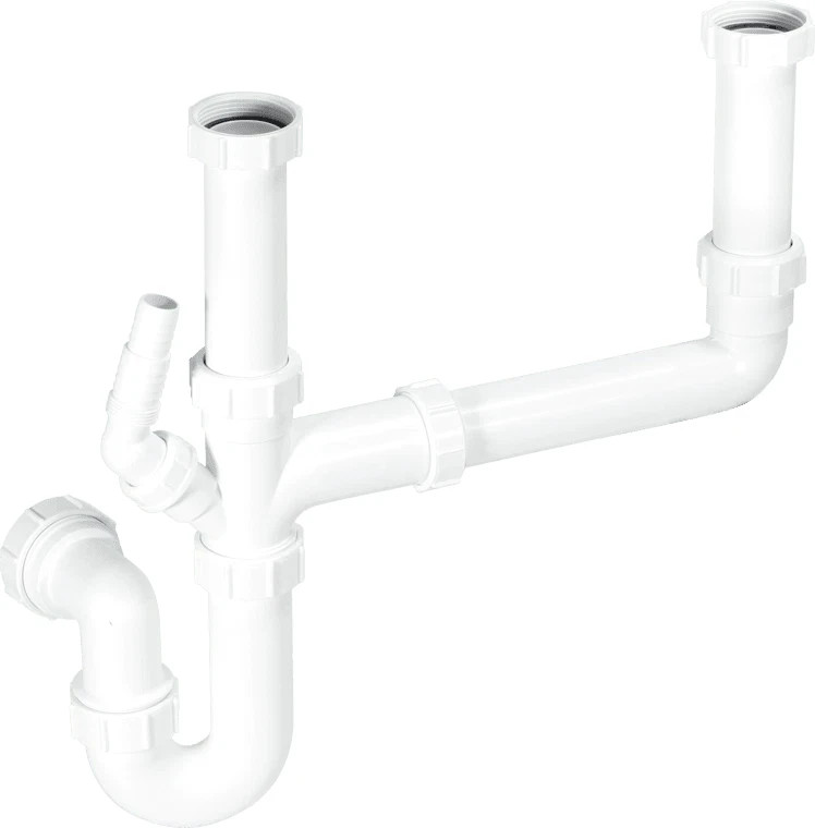 McAlpine SK2 Standard Double Bowl Sink Kit, White