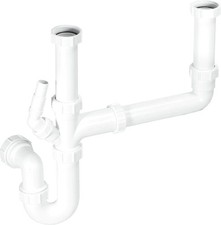McAlpine SK2 Standard Double Bowl Sink Kit, White