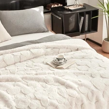 50x70 Inches Ultra-Soft Fuzzy Faux Fur Plush Throw Blanket - Thick, Warm Sherpa 