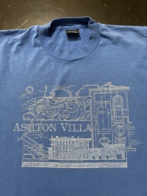 Vintage ASHTON VILLA Galveston Texas T-Shirt, Blue, Size: Medium