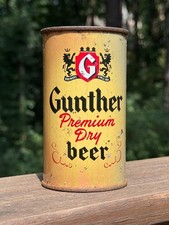 Gunther Premium Dry Beer Flat Top Can VA Tax Stamp Baltimore MD Breweriana empty