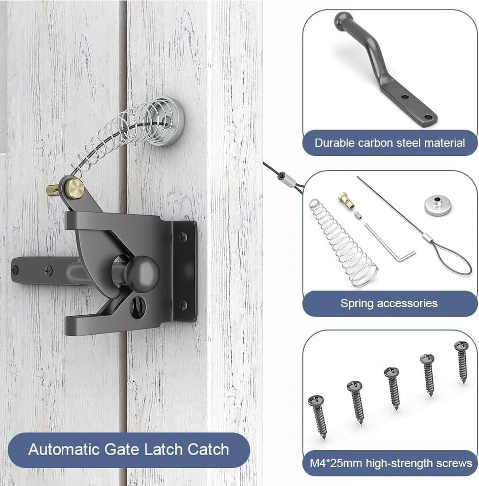 Self Locking Gate Gravity Latch Carbon Steel Auto Gate Latch Garden ...