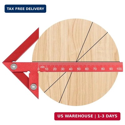 Aluminum Alloy Center Positioning Ruler, 45/90 Degree & Right Angle & Centerline