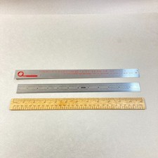 Steel Rule 2 Pc w/ General 12" Center Finding & Industrial 10" Wire Size Rule