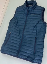 Eddie Bauer Puffer Vest Jacket Women's S EB650 Goose Down Packable Turquoise