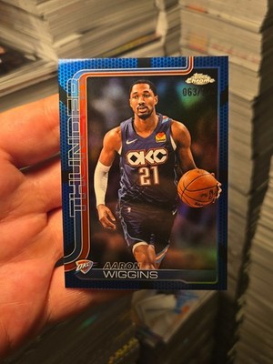 2025-26 Topps Chrome UPDATE Aaron Wiggins Blue Basketball Refractor /150