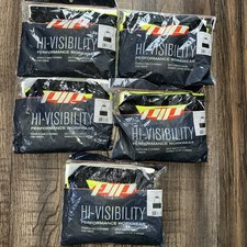 5 PACK Hi Vis Polo Shirt ANSI Reflective Safety Short Sleeve HIGH VISIBILITY S