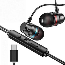 HIFI Bass Stereo Wired Earbuds Headset In-Ear Earphone Headphone MIC USB-C