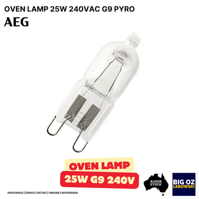 25W 240VAC G9 Pyro Halogen Bulb (300°C) for Westinghouse Oven PN:607291 | OEM
