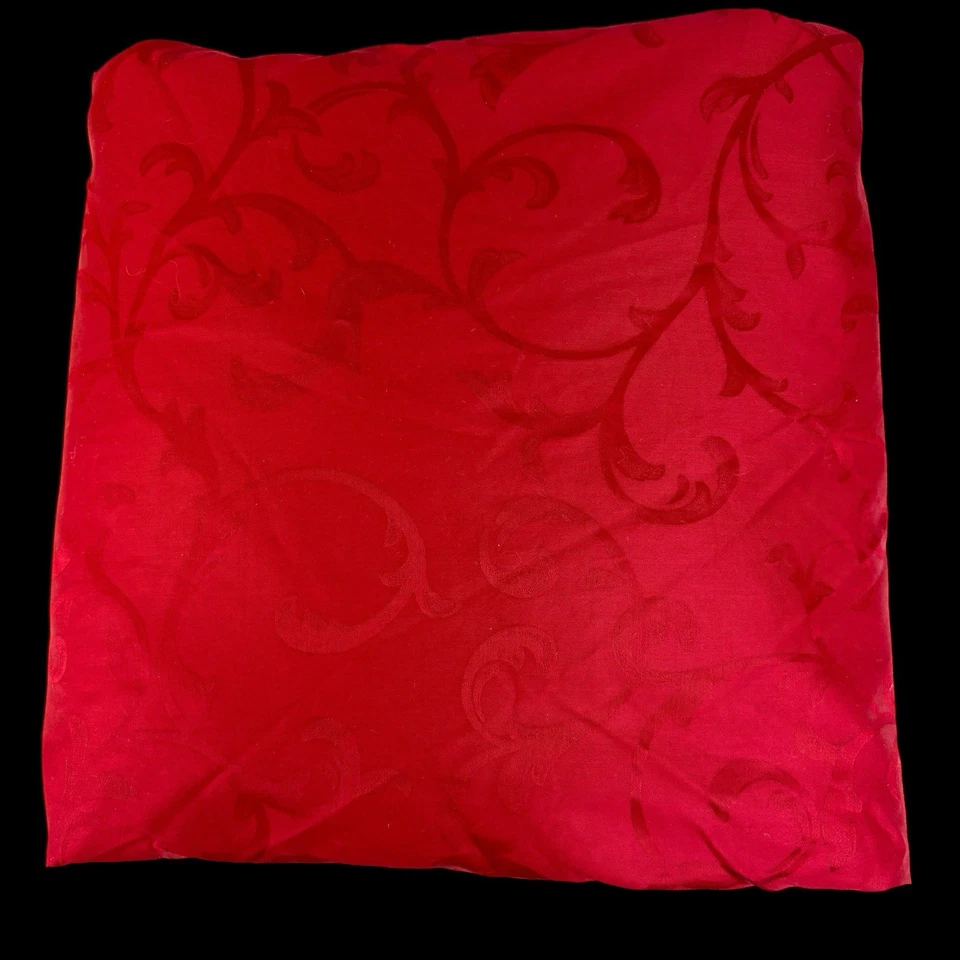 Sábana Ajustable Cuddledown Queen Jacquard Satén Algodón Rojo Carmesí Lujo Nueva de Lote Antiguo Foto 3 de 4