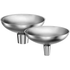 Serinar Stainless Steel Funnel, 2 Large and Small Mouth Filling Kitchen funne...