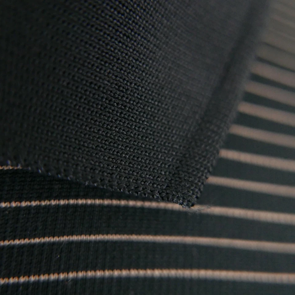 Camisa polo masculina top flite poliéster LS preta bege listrada roupa ativa pequena - Imagem 4 de 4