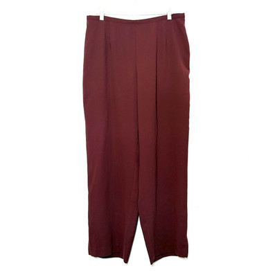 Norton McNaughton Woman Ankle Pants 1X Maroon Stretch Waist Pleated Pull On