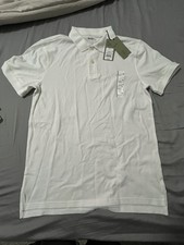 Goodfellow  Co Loring Polo Medium White Standard Fit Stretch Short Sleeve NWT