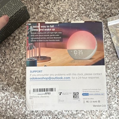 Odokee H03 Sunrise Alarm Clock Sleep Sounds Reading Light Bluetooth