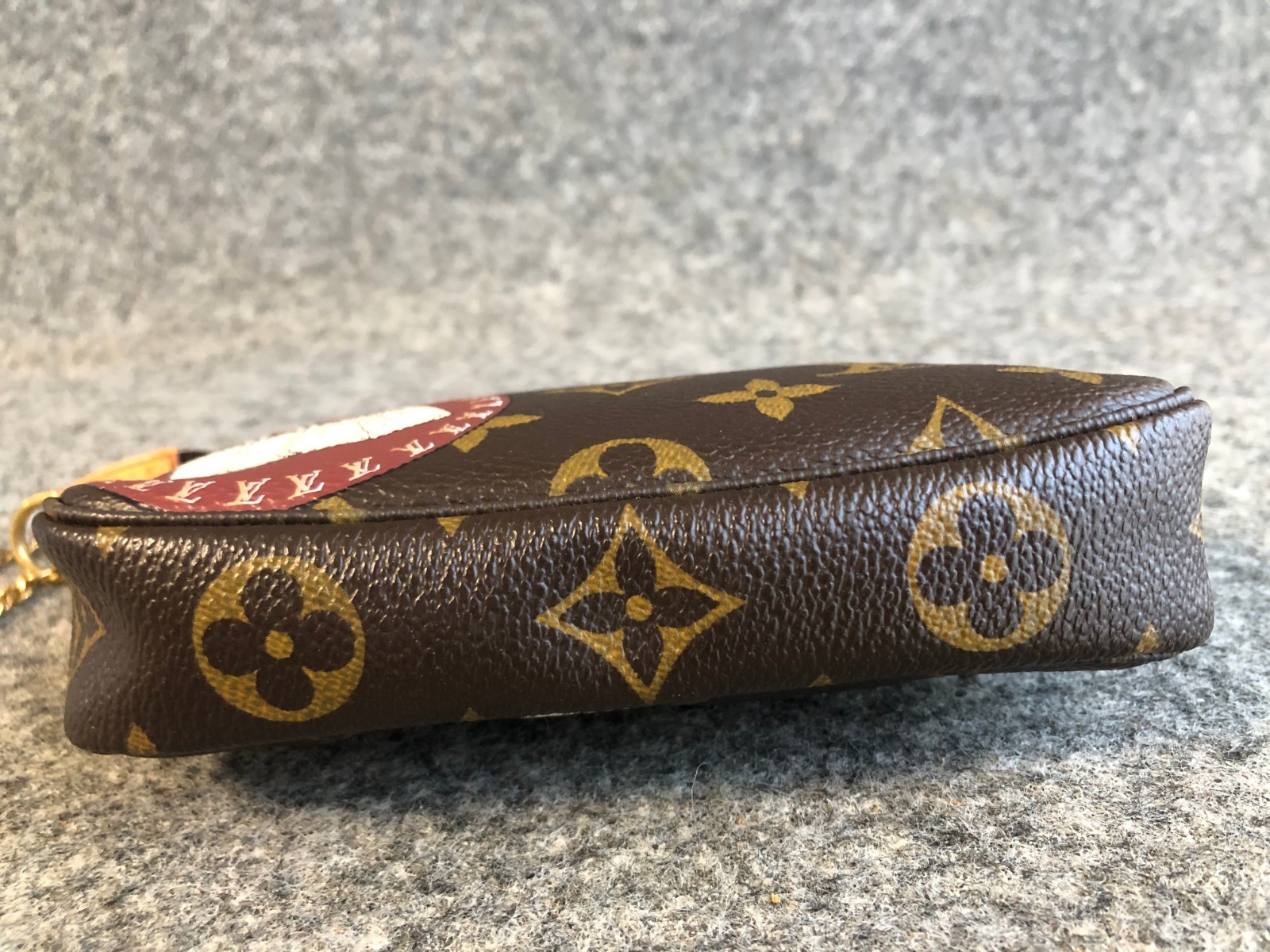 Authentic LOUIS VUITTON Monogram Patch Mini Pochette Accessoires Pouch M95804