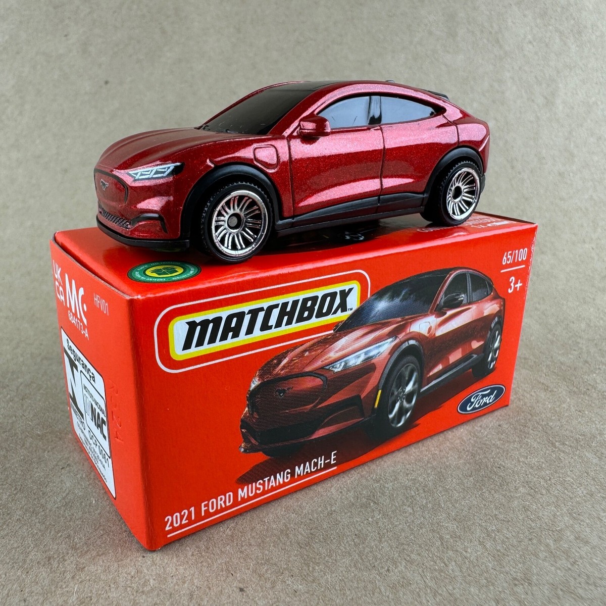 Matchbox Power Grabs 2021 Ford Mustang Mach-E 65/100 Red 1:64