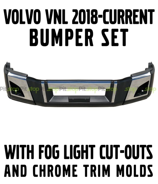 NEW Volvo VNL 2018 2019 2020 Bumper Set Left Right Center Chrome Trim Fog Light eBay