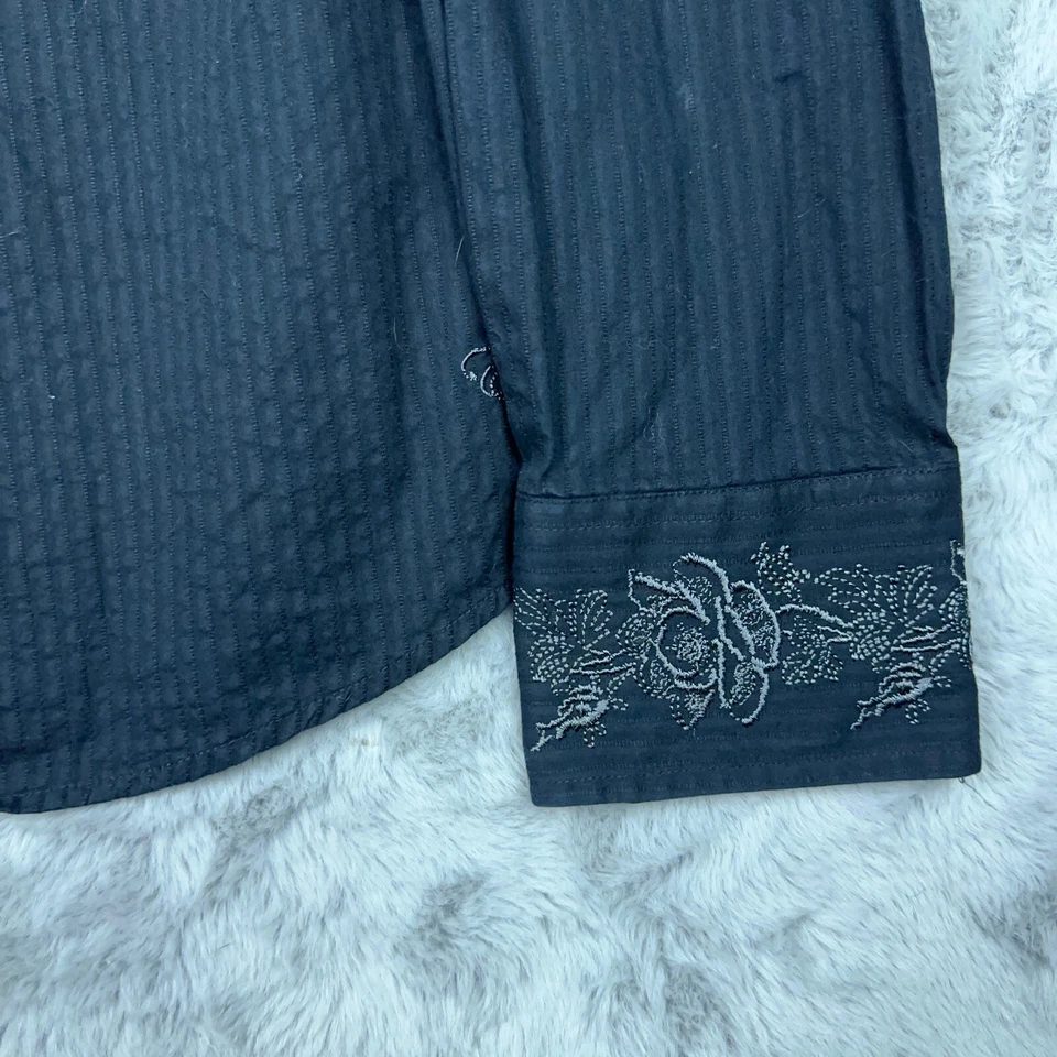 Camisa de lavandería inglesa para hombre extra grande negra cosida Christopher Wicks bordada Foto 2 de 4