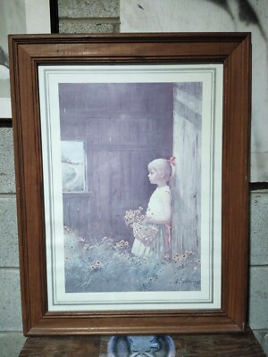 Vintage Adolf Sehring Summer Daydream Artist Signed Litho Print 25 X 19 Framed Ebay