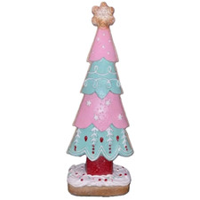 Pink Green Tiered Sprinkles CHRISTMAS TREE Icing Sugar 13" Resin Snowflake New