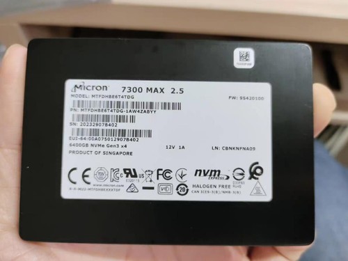 SSD Micron 7300 Max 6,4 TB PCIe 3,0 NVMe 2,5"" U.2 MTFDHBE6T4TDG 100 % salud - Imagen 1 de 2