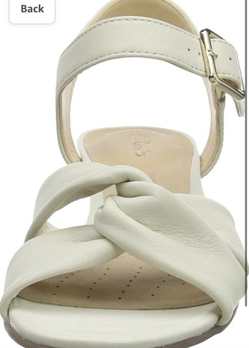 Clarks Women's Sense White Flat Sandals Uk 5.5 D /39 - Picture 5 of 7