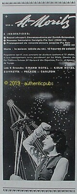 REKLAME ST MORITZ GRAND HOTEL KULM SUVRETTA PALACE CARLTON DE 1938 FRANZÖSISCHE ANZEIGE