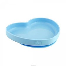 Piatto Cuore in Silicone con Ventosa CHICCO Azzurro