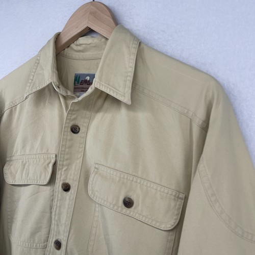 EASTERN MOUNTAIN SPORTS Shirt Mens M Canvas Trail Outdoor Button Up VTG Beige - Picture 5 of 12