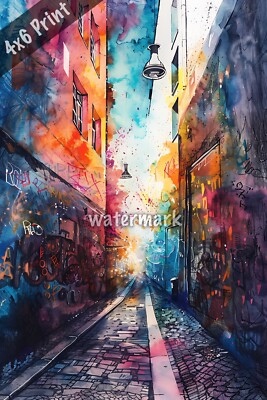 Berlin Wall watercolor Art 4x6 Print
