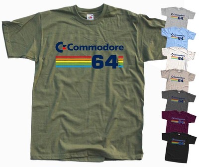 Commodore 64 LOGO T shirt black white olive Vintage Retro Computer sizes S-5XL