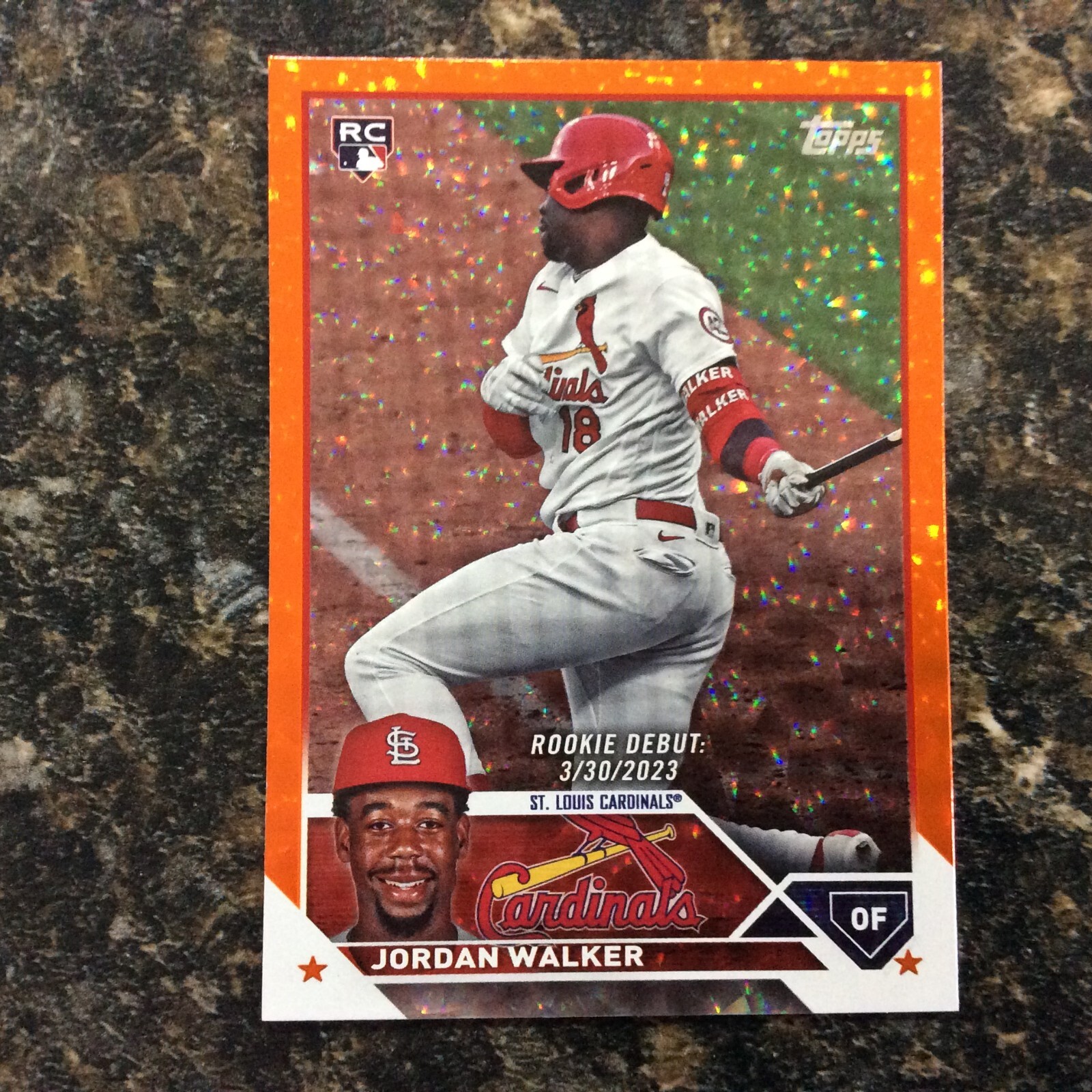 2023 Topps Update Debut #US122 Jordan Walker (RC) Orange Foil 238/299
