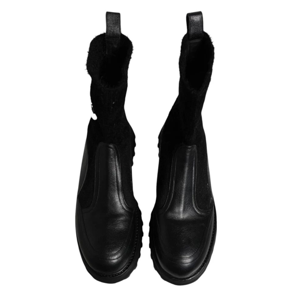 DOLCE & GABBANA Zapatos Negro DG Logo Caballo Calcetín Botines EU44 / US11 1200usd Foto 3 de 4