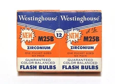 NOS 12 COUNT WESTINGHOUSE M25B  ZIRCONIUM COLOR BALANCED PHOTO FLASH BULBS
