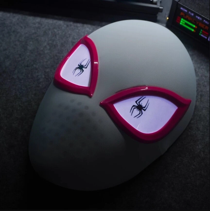 Máscara Spiderman Gwen Tacto Luz LED Ojos Gwen Stacy Usable Juegos con disfraces Máscara Regalo Foto 3 de 4