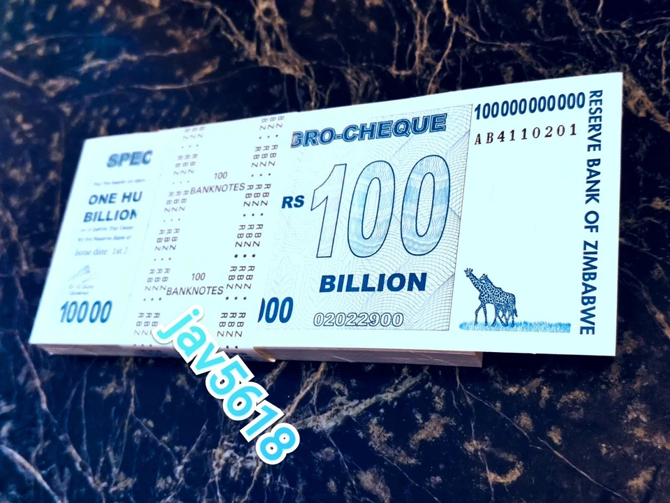 ZIMBABWE 100 BILLION DOLLARS AGRO CHEQUE P64 UNC BUNDLE 100 TRILLION p91 MONEY💎 - Image 3 of 4