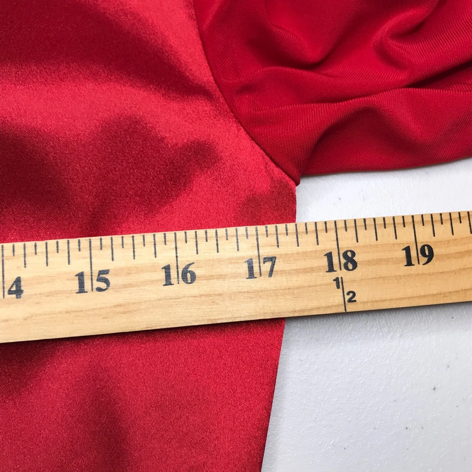 Adrianna Papell Womens Dress 6 Red Long Sleeve Christmas Holiday Festive Bow Tie - Image 4 of 4