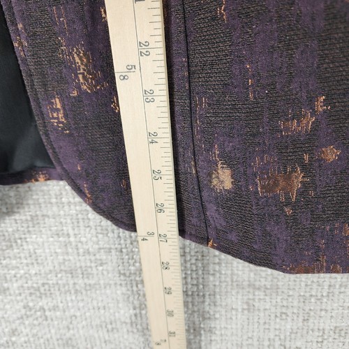 Coldwater Creek Bronze Burnish Jacket Womens 12 Purple Jaquard Blazer $129 NEW - Picture 7 of 13