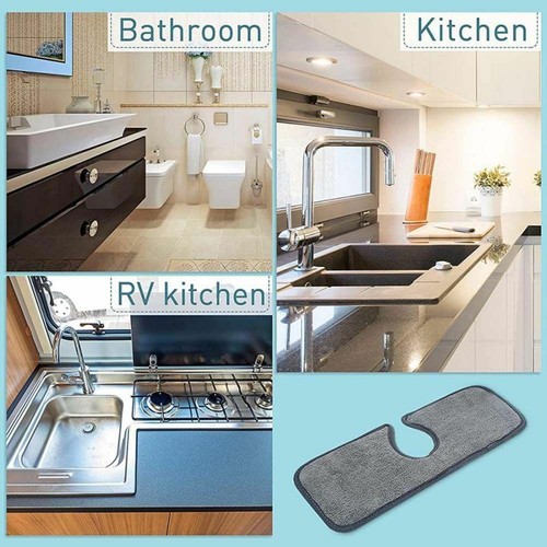Grifos de cocina estera absorbente fregadero protector contra salpicaduras grifo receptor de salpicaduras - Imagen 7 de 8