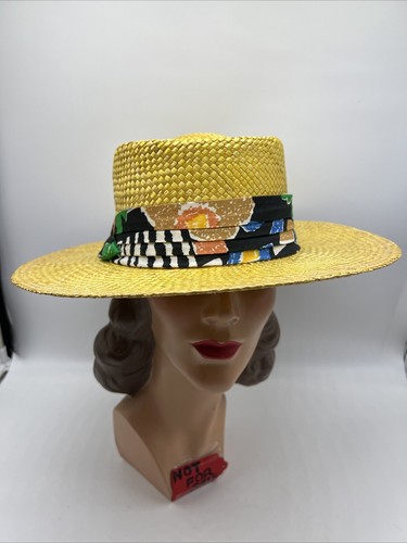 Cappello donna in paglia con fascia tropicale taglia grande unisex - Foto 5 di 9