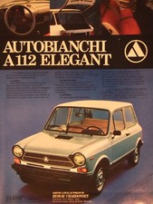 PUBLICITÉ DE PRESSE 1979 AUTOBIANCHI A112 ÉLÉGANT GROUPE LANCIA CHARDONNET