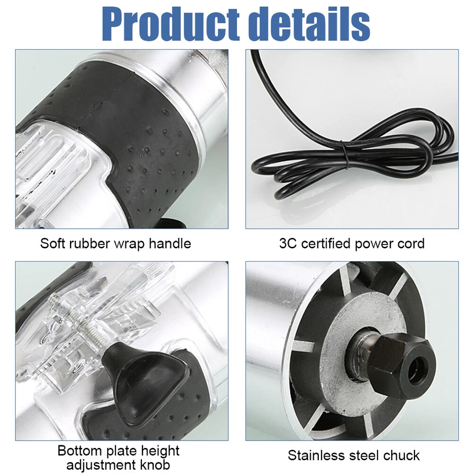 Cisivis Router 1200W Electric Laminator Hand Trimmer Tool with 15pc Router Bit- - Image 4 of 4