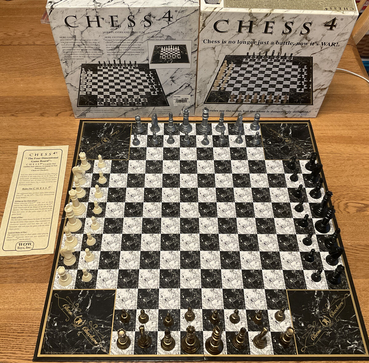 Euc Vintage 1980 Chess 4 Wow Toys 4D 2-4 Player Chess War 2-Sided Board  Complete | Ebay