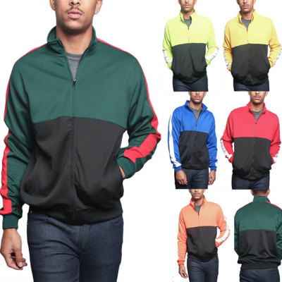 Victorious Men's Tri-Colored Sports Workout Techno Track Jacket S